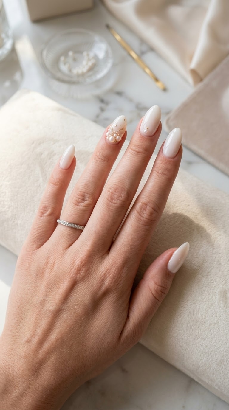 Bridal white nail set